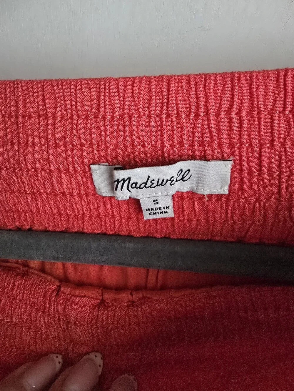 Madewell Smocked Waist Button Front Midi Skirt Size Small